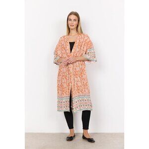 NWT SOYA CONCEPT Enel Papaya Paisley Floral Print Kimono